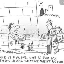 An illustration representing retirement savings and investment accounts