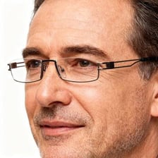 A pair of eyeglasses showing the frames around the lenses