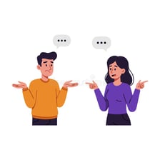 An illustration of a couple having a brief argument.