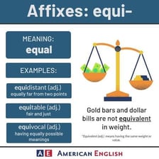 An educational comparison showing ISO- and EQUI- as prefixes meaning equal or same