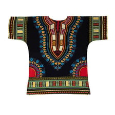 A brightly colored dashiki pullover shirt.