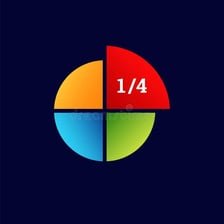 Pie chart with one fraction highlighted