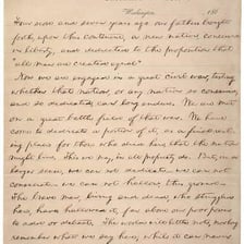 A historical manuscript or display referring to Lincoln’s phrase “fourscore”