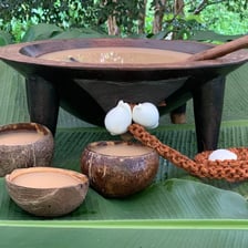 A traditional bowl of kava, a Polynesian root beverage.