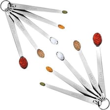 Measuring spoons used for teaspoons in a recipe