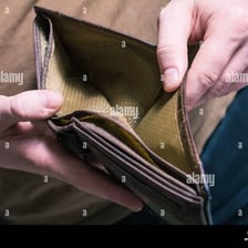 An open wallet with no cash inside