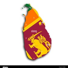 A map of Sri Lanka beside the national flag.