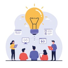 A glowing light bulb used as a visual symbol for an idea.