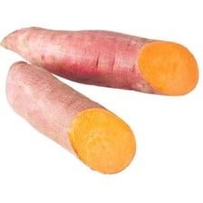 Orange-fleshed yams displayed as vegetables