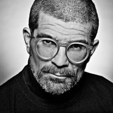 A portrait of playwright David Mamet.