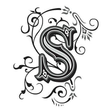 A large uppercase letter S showing its curved shape.