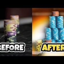 Poker chips placed in the pot as an ante