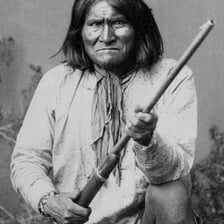 Historical images of Apache leaders Cochise and Geronimo