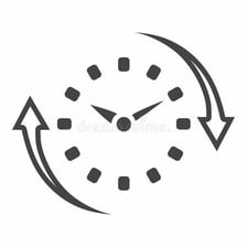 A clock representing something happening continuously