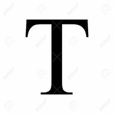 The uppercase Greek letter tau, Τ, with its cross-like shape.