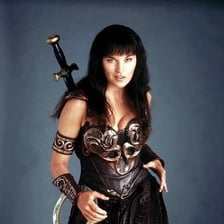 Xena in costume from the television series Xena: Warrior Princess
