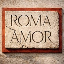 A Roman-style Latin inscription containing the word amo.