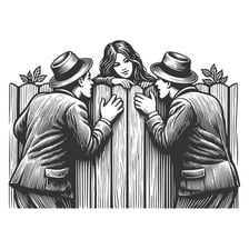 An illustration of a person sharing local gossip.