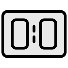 A scoreboard showing a score of zero