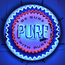 A glowing neon tube sign
