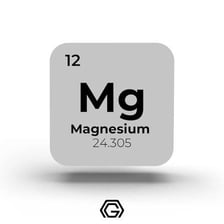 A periodic-table tile for magnesium labeled Mg and atomic number 12.