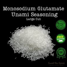 Monosodium glutamate seasoning in a small dish