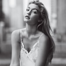 Portrait of fashion model Gigi Hadid.