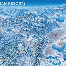 A snowy mountain view at Alta ski resort in Utah.