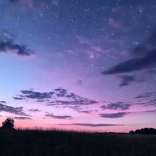 A sunset marking the transition into evening.