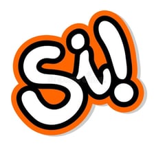 Educational illustration of the Spanish word “sí,” meaning yes