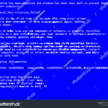 A computer screen showing a software error caused by a glitch.