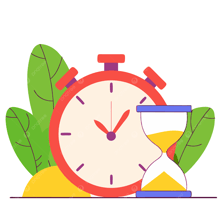 An illustration conveying rapid movement or immediate completion