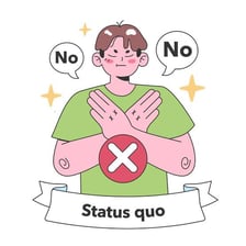 An illustration representing an unchanged or existing state of affairs.