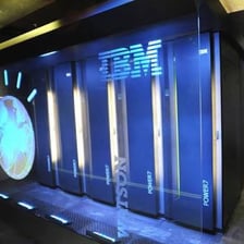 An IBM Watson artificial-intelligence computer system display.