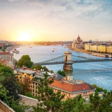 A scenic view of the Danube River