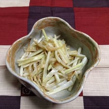 Fresh Japanese udo vegetable shoots displayed for cooking