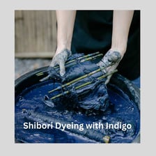 Fabric being colored blue in a dyeing process