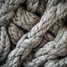 A rope tied into a dense knot