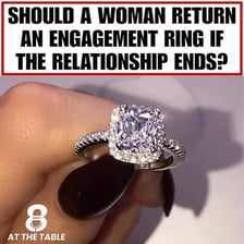 A person returning an engagement ring after ending an engagement.