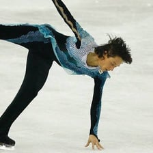 Johnny Weir performing in a figure-skating competition