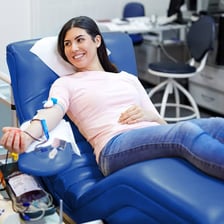 People donating blood at a blood drive