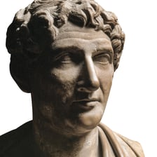 A statue or bust representing the Roman poet Ovid