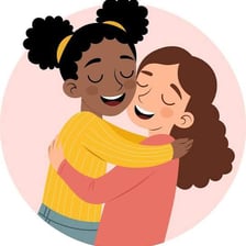 Two friends embracing in a warm display of affection.