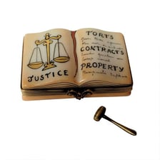 Open legal reference book with law text