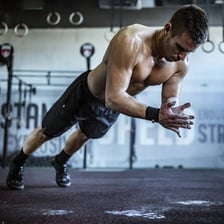 A person exercising with the goal of reducing excess body fat