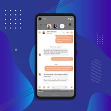 A smartphone displaying an instant-messaging conversation