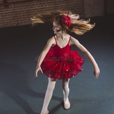 A dancer captured while spinning.
