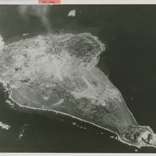 An aerial view of Iwo Jima island