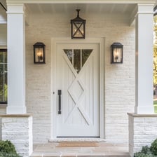 A visible doorway providing entry into a building.