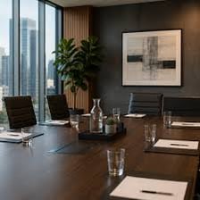 A chief executive officer speaking in a corporate boardroom